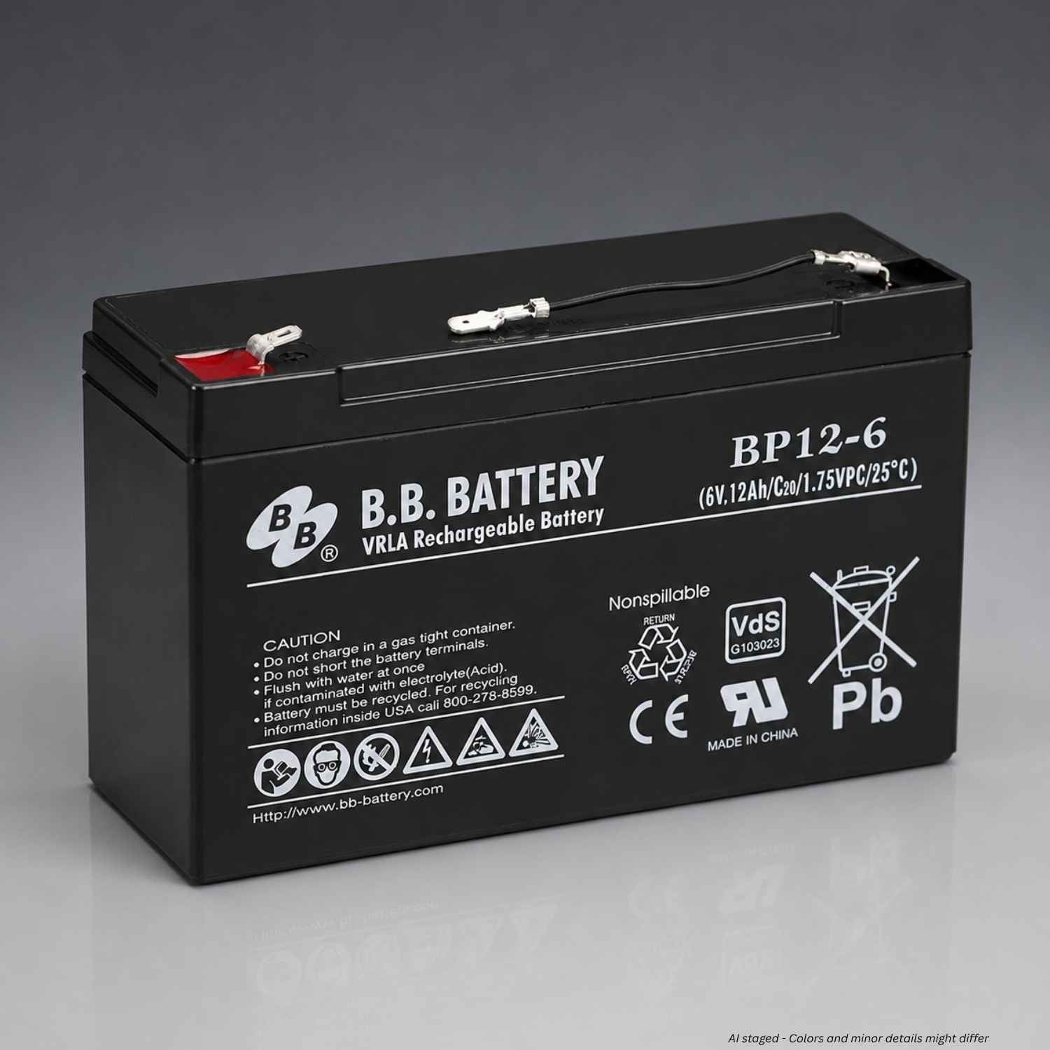 Streamlight 45937 Yuasa NPX-50 replacement battery, angled view