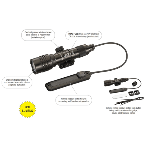 Streamlight Black, Weapon-Mounted Flashlight 88058 - WCUniforms
