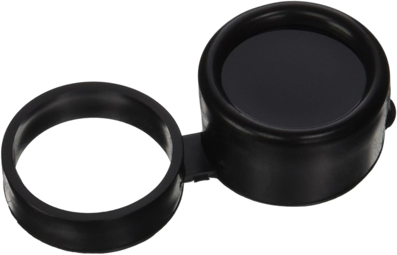 Black infrared flashlight filter on a white background
