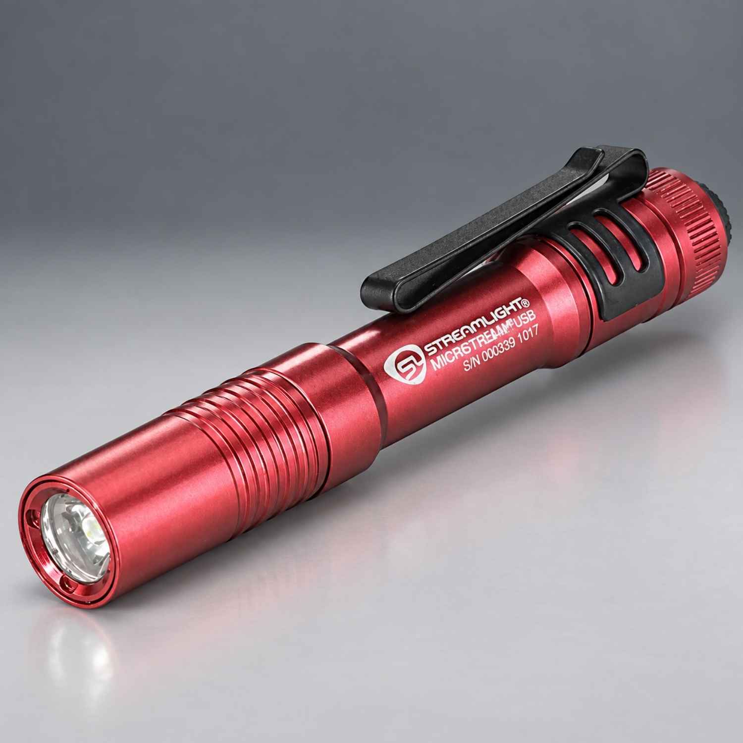 Red Streamlight MicroStream USB pocket flashlight, MPN 66602 or 66605