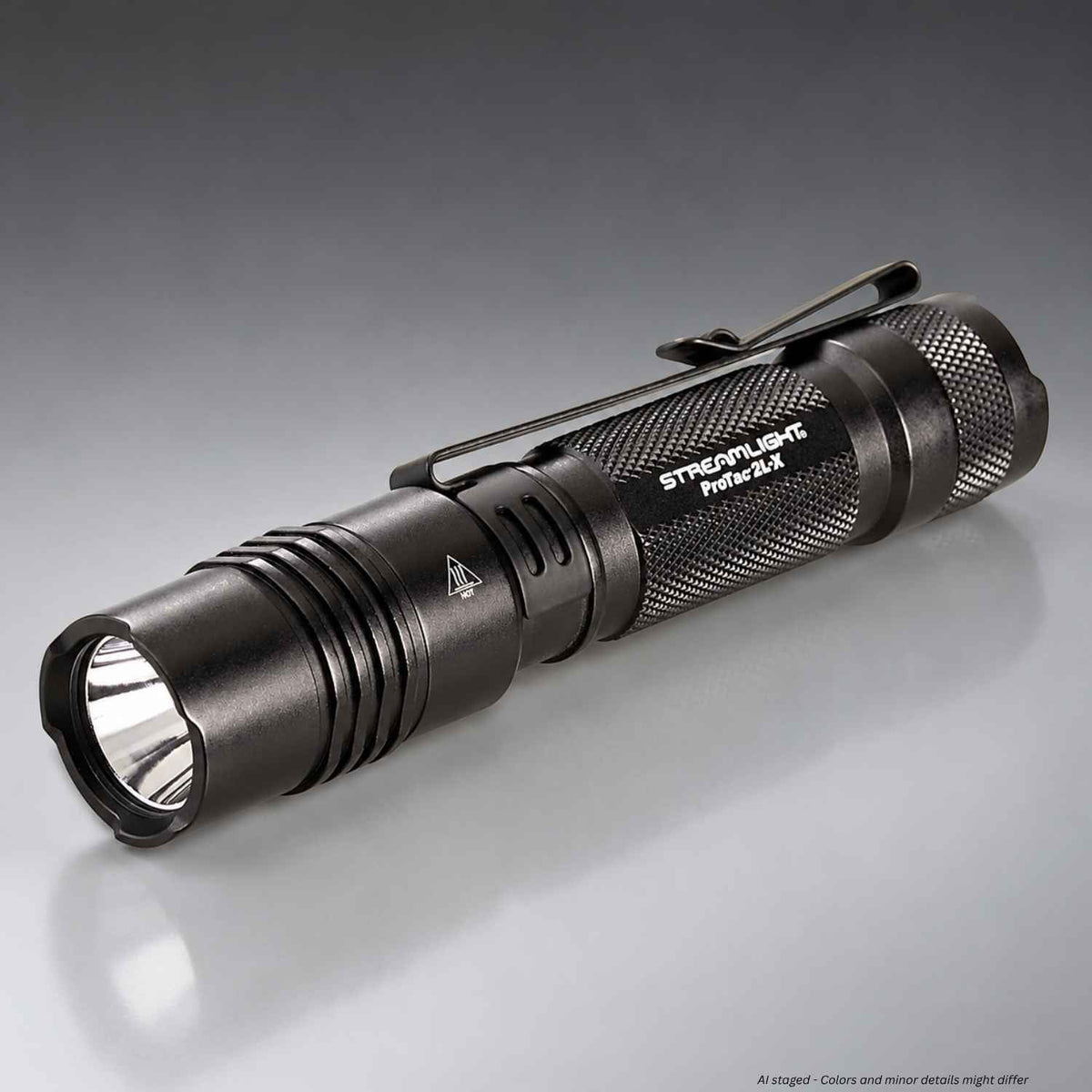 Streamlight ProTac 2L-X tactical flashlight in black with removable pocket clip, 88082