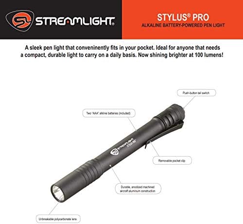 Streamlight Stylus Pro Super Bright Penlight - 100 lumens - WCUniforms