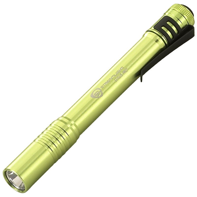 Green flashlight on a white background