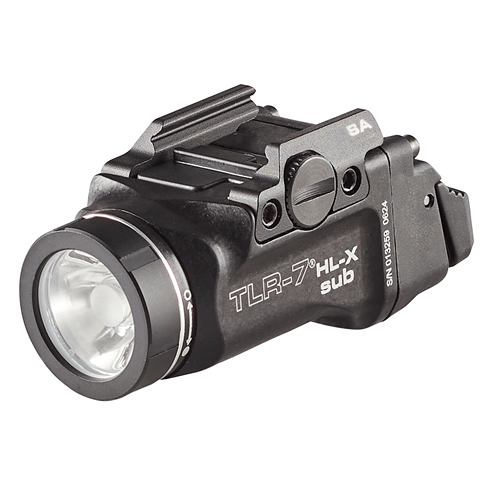Streamlight TLR-7 HL-X sub USB weapon light for Springfield Armory Hellcat, compact and ultra-bright with 1,000 lumens output.