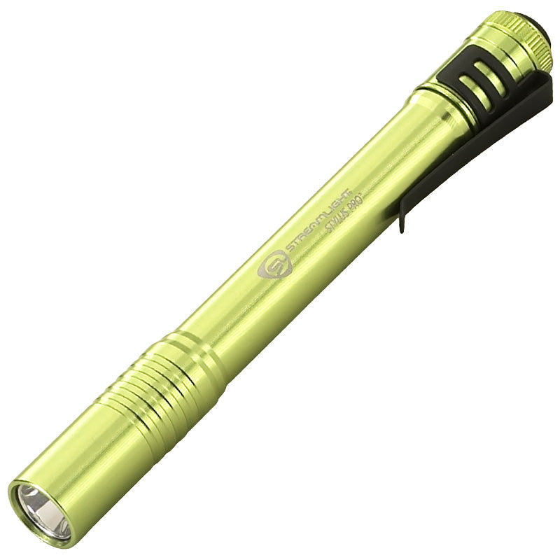 Green flashlight on a white background