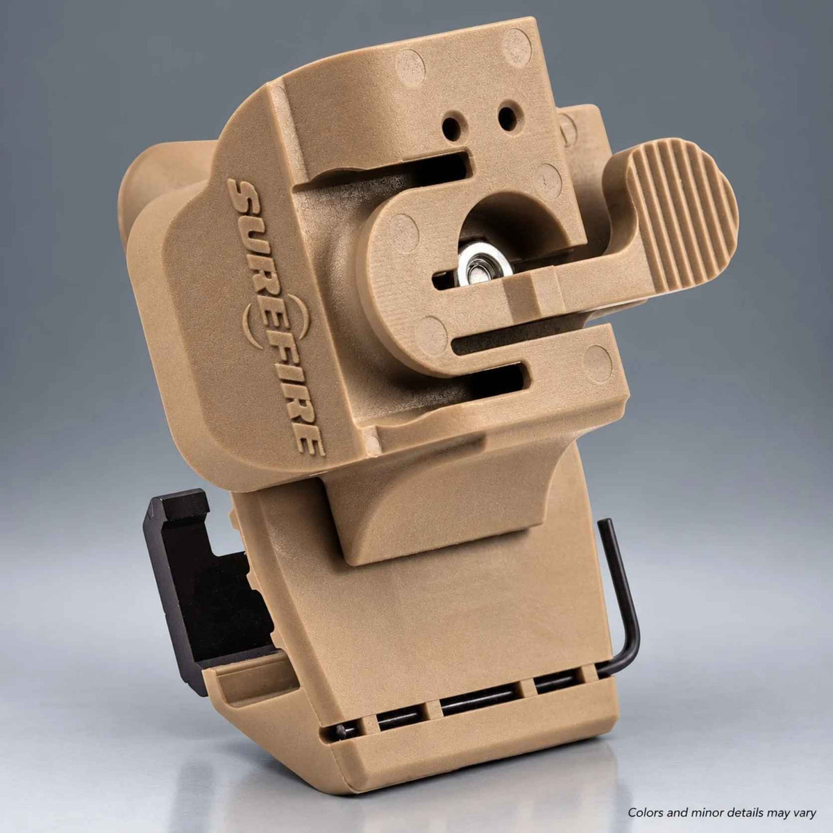 SureFire HL1 MICH helmet light mount HLM-01-TN in tan, studio angle view