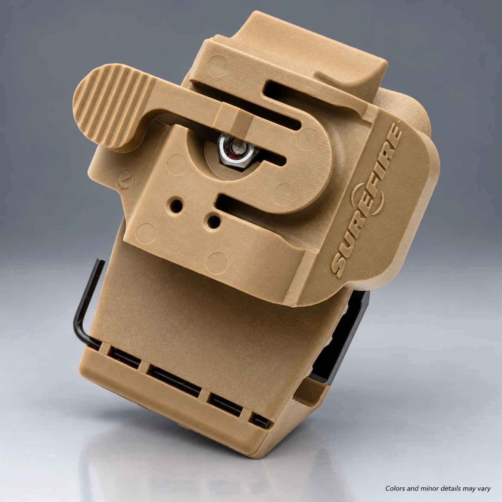 SureFire HLM-01-TN tan helmet mount for the HL1 HelmetLight, second angle view