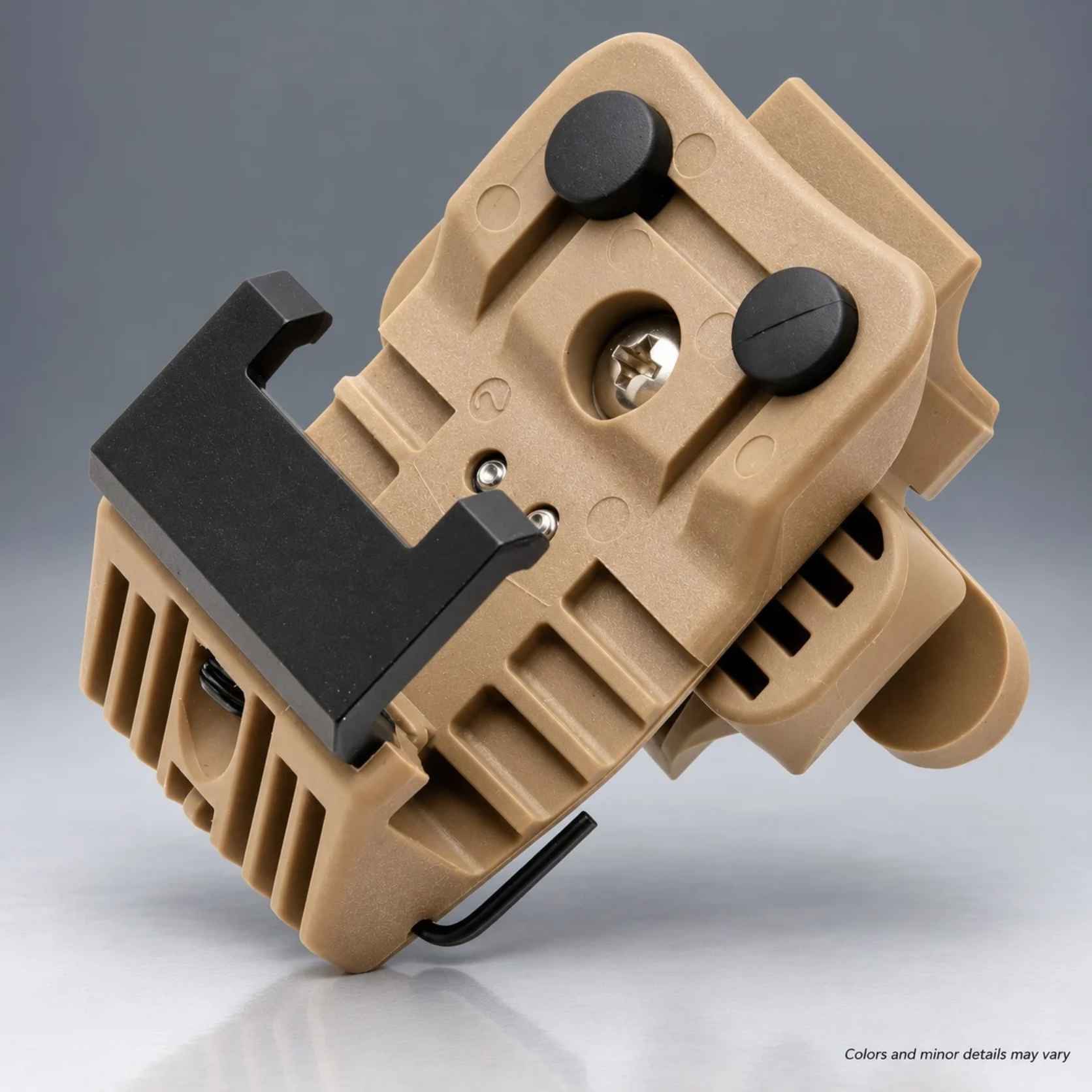 SureFire HLM-01-TN ratchet mount for HL1 HelmetLights, angled detail view