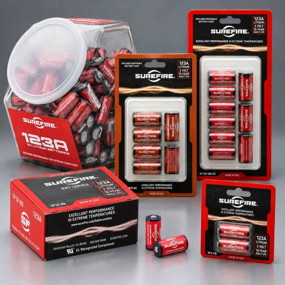 SureFire SF123A 123A Lithium Batteries, Box, Clam or Carded - Accessories - WCUniforms