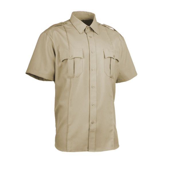 Camisa de uniforme de manga corta de polialgodón de primera clase