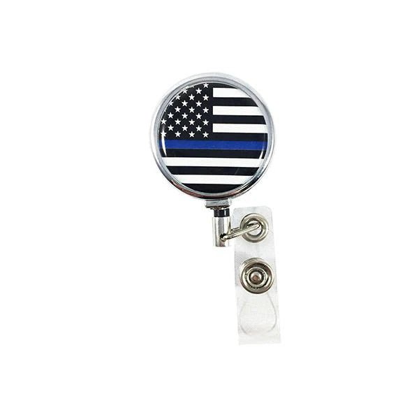 Thin Blue Line Badge Reel - Thin Blue Line American Flag TBL-AM-TGR - WCUniforms