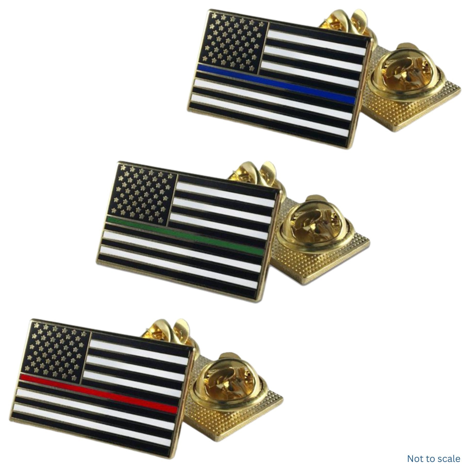 Thin Blue Line Classic Thin Blue Line American Flag Pin, Double Clutch Backing PIN-CLASSIC - WCUniforms