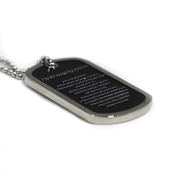 Thin Blue Line Flag Dog Tag with Police Officer’s Prayer - WCUniforms