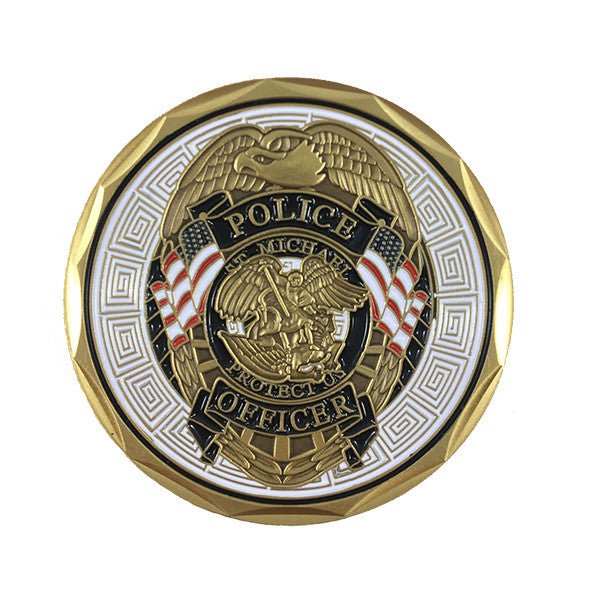 Thin Blue Line Saint Michael Law Enforcement Challenge Coin - WCUniforms