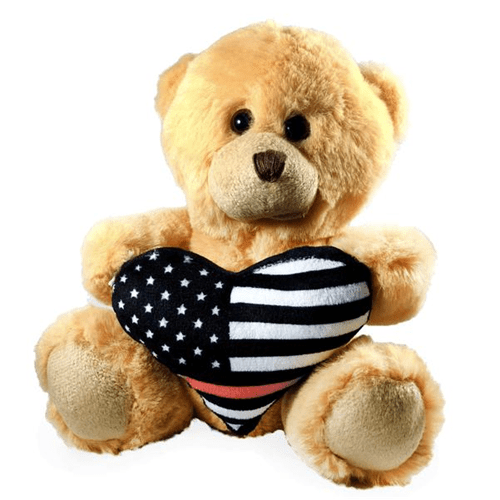 Thin Blue Line Teddy Bear - Thin Blue Line Heart TBL-TED-BEAR - WCUniforms