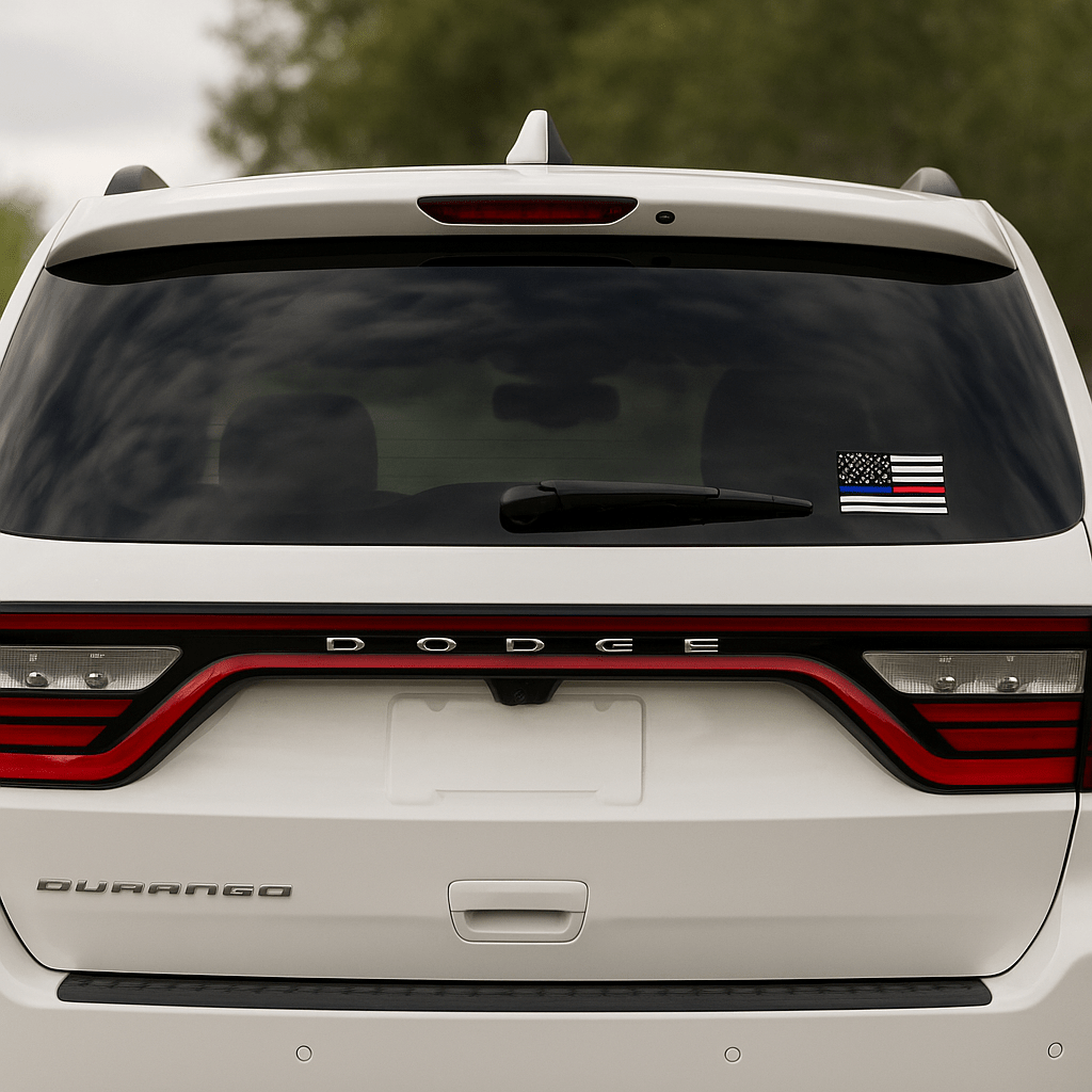 Thin Blue Line/Thin Red Line American Sticker - 4 x 6 Inches - WCUniforms