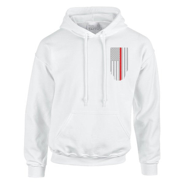 Thin Red Line Firefighter Hoodie – Honor & Respect American Flag - WCUniforms