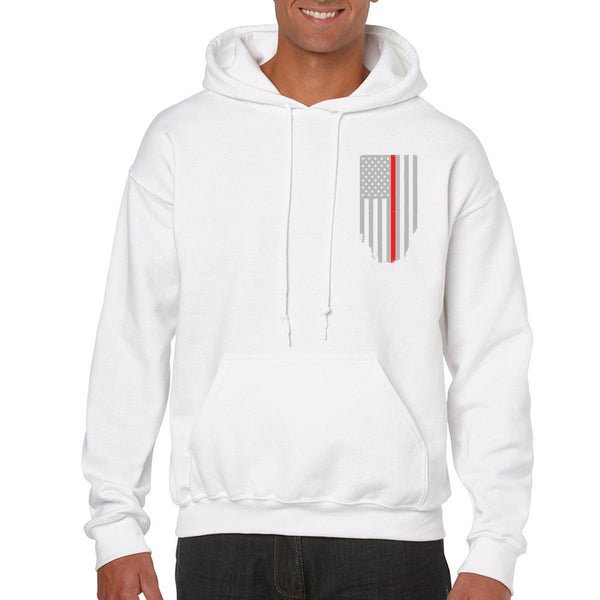 Thin Red Line Firefighter Hoodie – Honor & Respect American Flag - WCUniforms