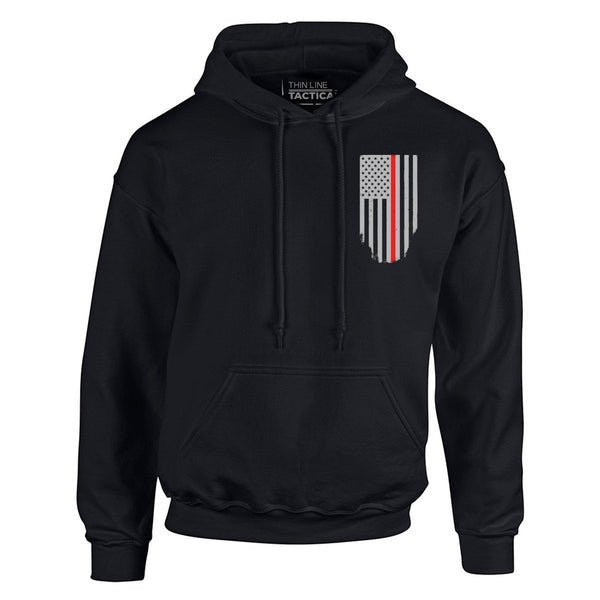 Thin Red Line Firefighter Hoodie – Honor & Respect American Flag - WCUniforms