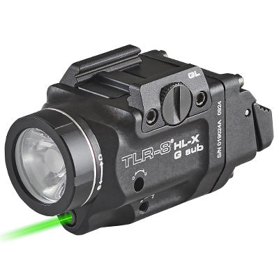 Streamlight TLR-8 HL-X G Sub USB 1913 Weaponlight with Green Laser 1000 Lumens – Black compact rail-mounted tactical light