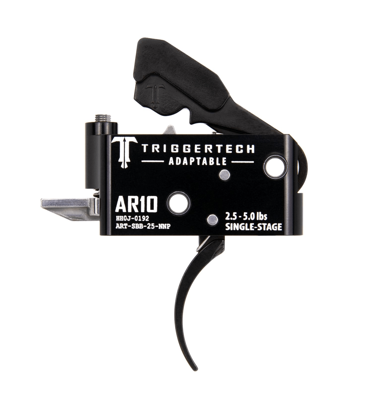 TriggerTech AR10 Single-Stage Adaptable Trigger with adjustable pull weight and zero-creep break for enhanced shooting performance.