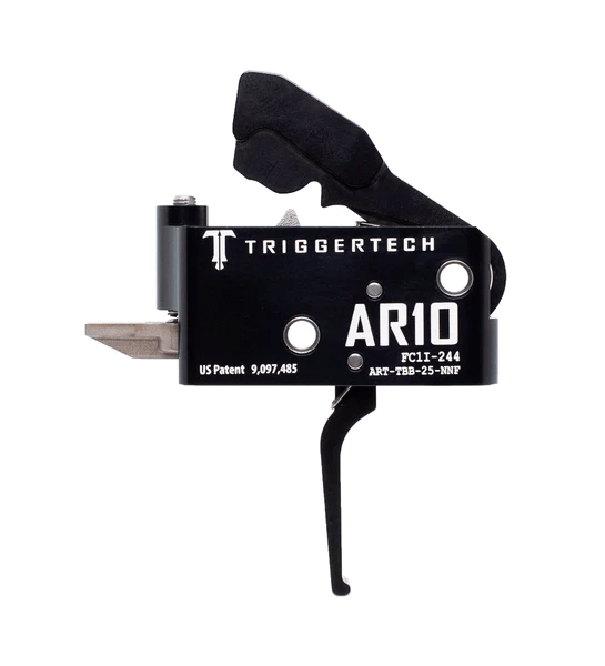 TriggerTech AR10 two-stage adaptable trigger showcasing its frictionless release technology and precision design.
