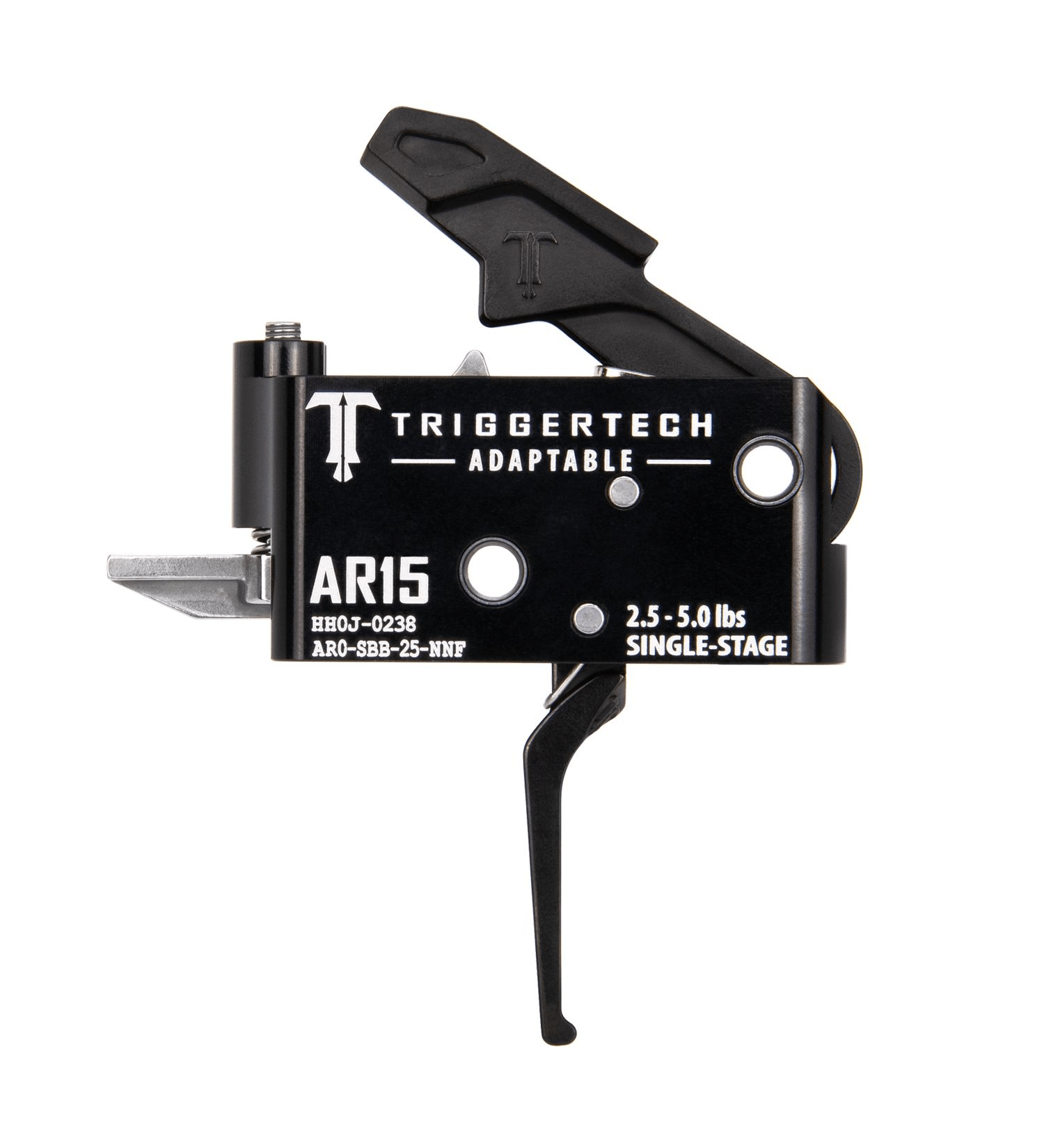 TriggerTech AR15 Single-Stage Adaptable Trigger featuring zero-creep technology and short overtravel for precision performance.