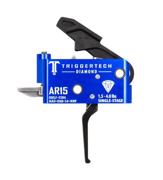 TriggerTech AR15 Single-Stage Diamond Trigger with Zero-Creep technology and stainless steel components for superior performance.