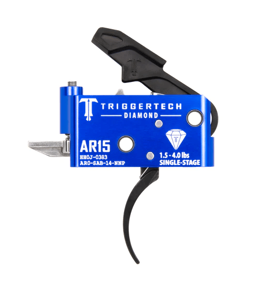TriggerTech AR15 Single-Stage Diamond Trigger showcasing zero-creep technology and durable stainless steel components.