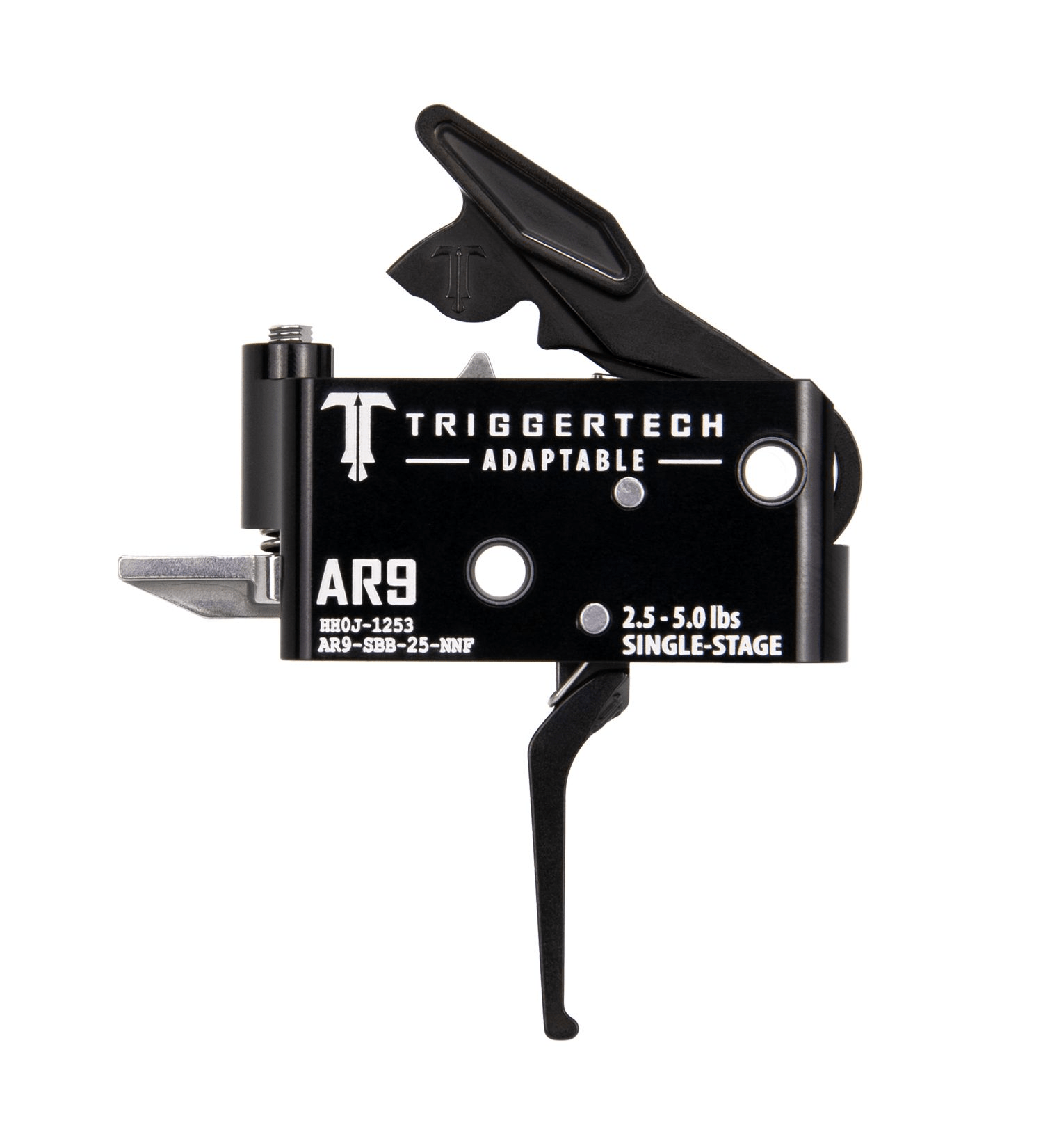 TriggerTech AR9 Single-Stage Adaptable Trigger showcasing precision engineering and adjustable pull weight.