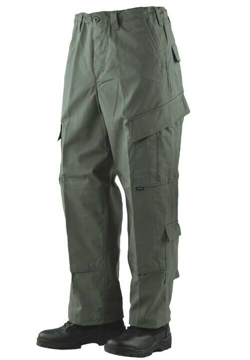 TRU-SPEC Range Tactical Pants in green, featuring cargo pockets and a comfort fit waistband, ideal for outdoor activities.