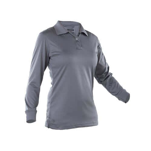 TRU-SPEC Women&#8217;s Long Sleeve Performance Polo &#8211; Steel Gray, XS -