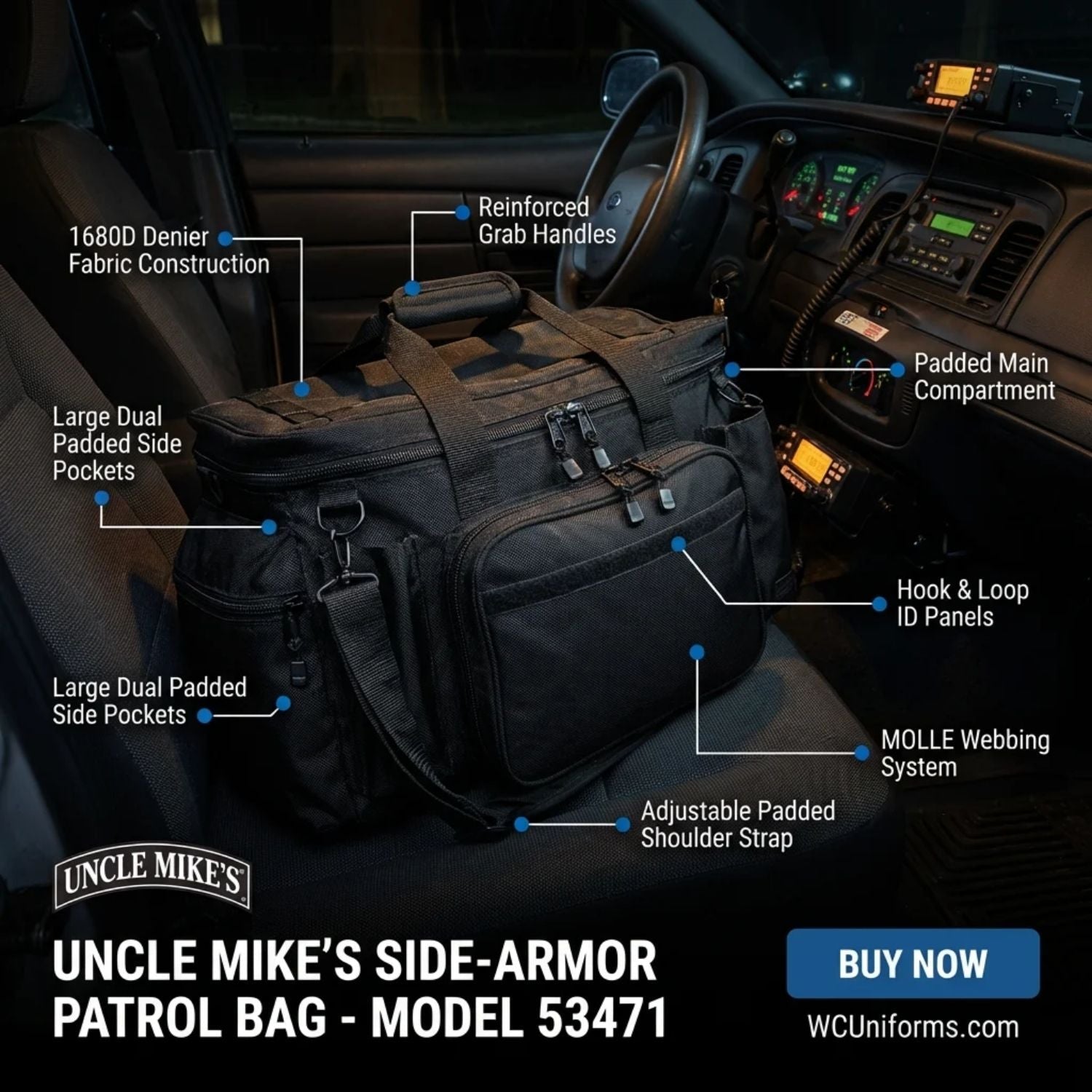 Uncle Mike's Side-Armor™ Patrol Bag 53471 - WCUniforms