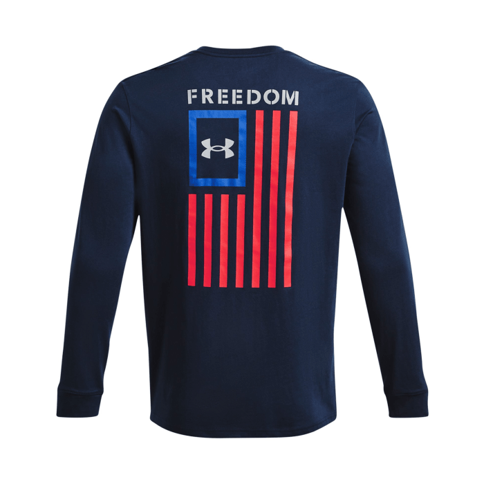 Under Armour Freedom Flag Long Sleeve Tee for Men 1370813 - WCUniforms