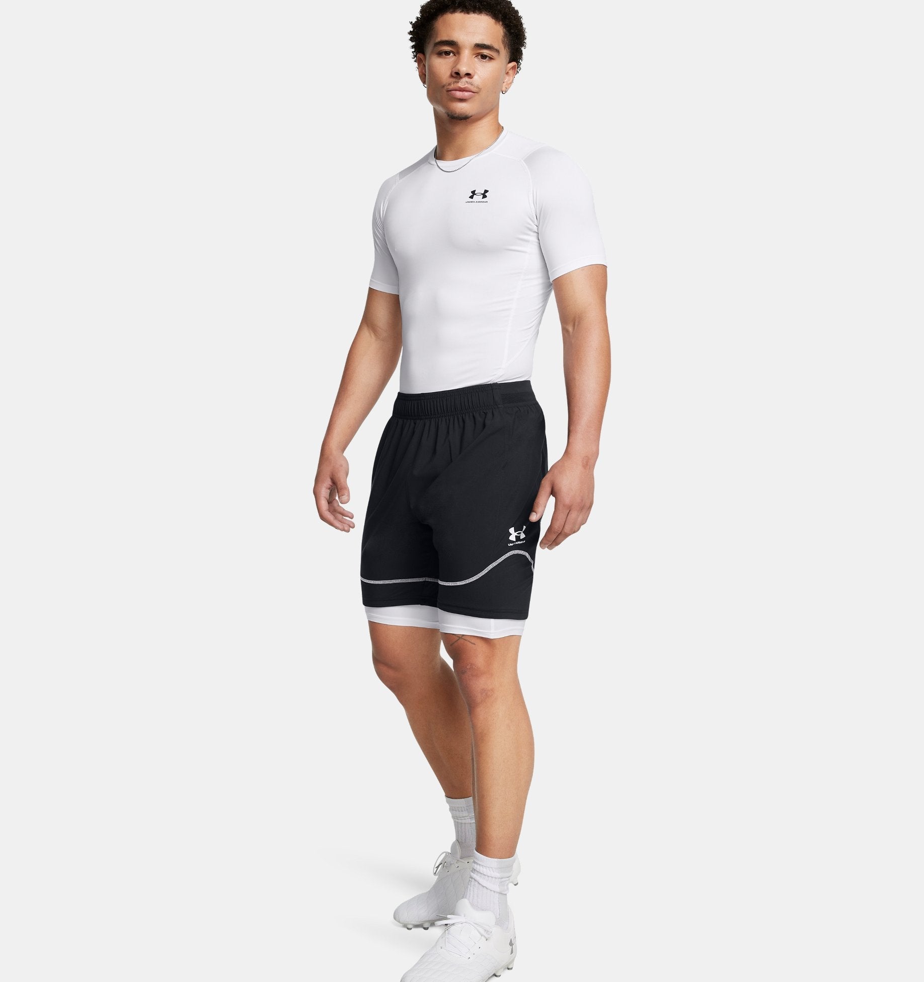 Under Armour HeatGear® Armour Compression T-Shirt 1361518 - Polyester/Elastane Red/White - WCUniforms