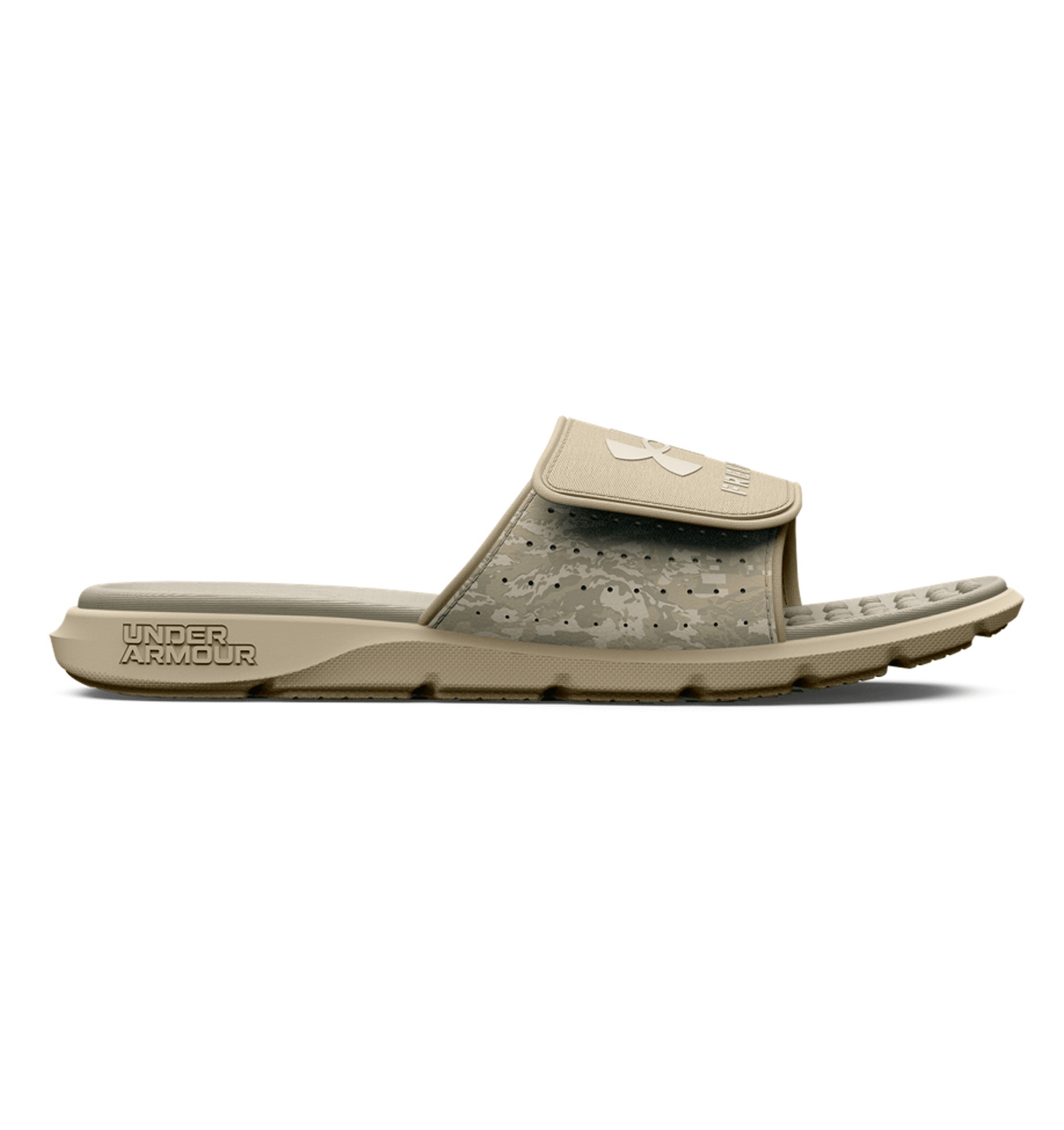 Under Armour UA Ignite Pro Freedom Slides with memory foam and adjustable strap for ultimate comfort and breathability.