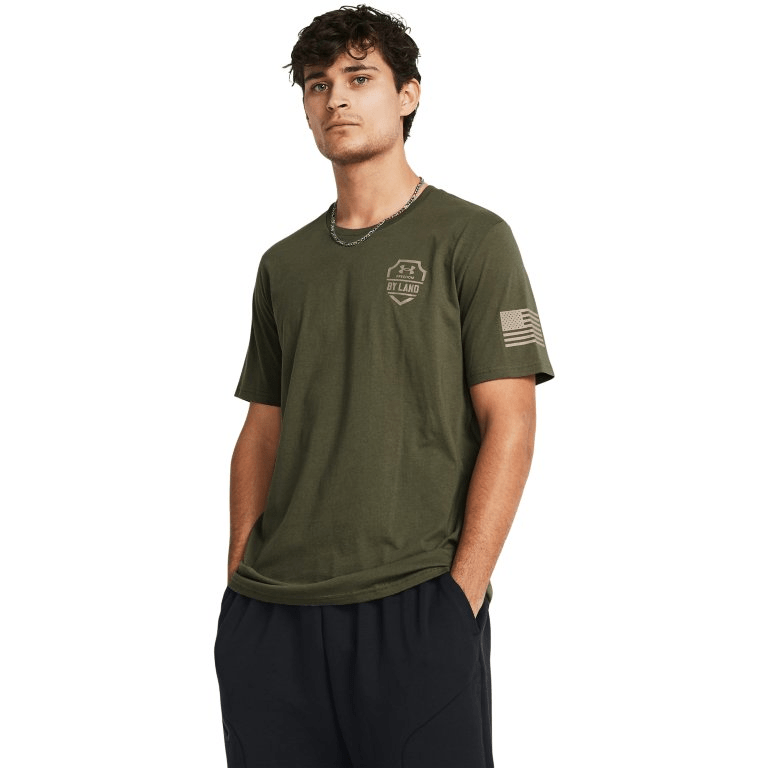 Under Armour Men's Freedom By Land T-Shirt OD Green | 1385949 - WCUniforms
