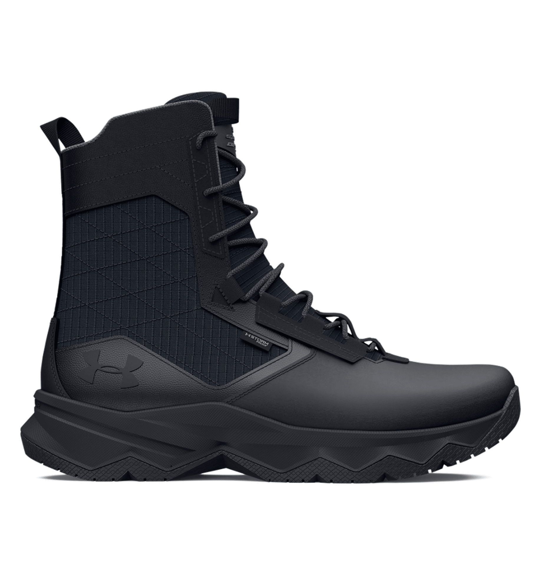 Under Armour Men's UA Stellar G2 Waterproof Zip Tactical Boots with slip-resistant outsole and breathable upper for comfort.