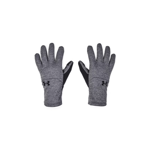 Under Armour Men's UA Storm Fleece Gloves in Castlerock/Steel/Black, size MD, showing front view with flexible fit.