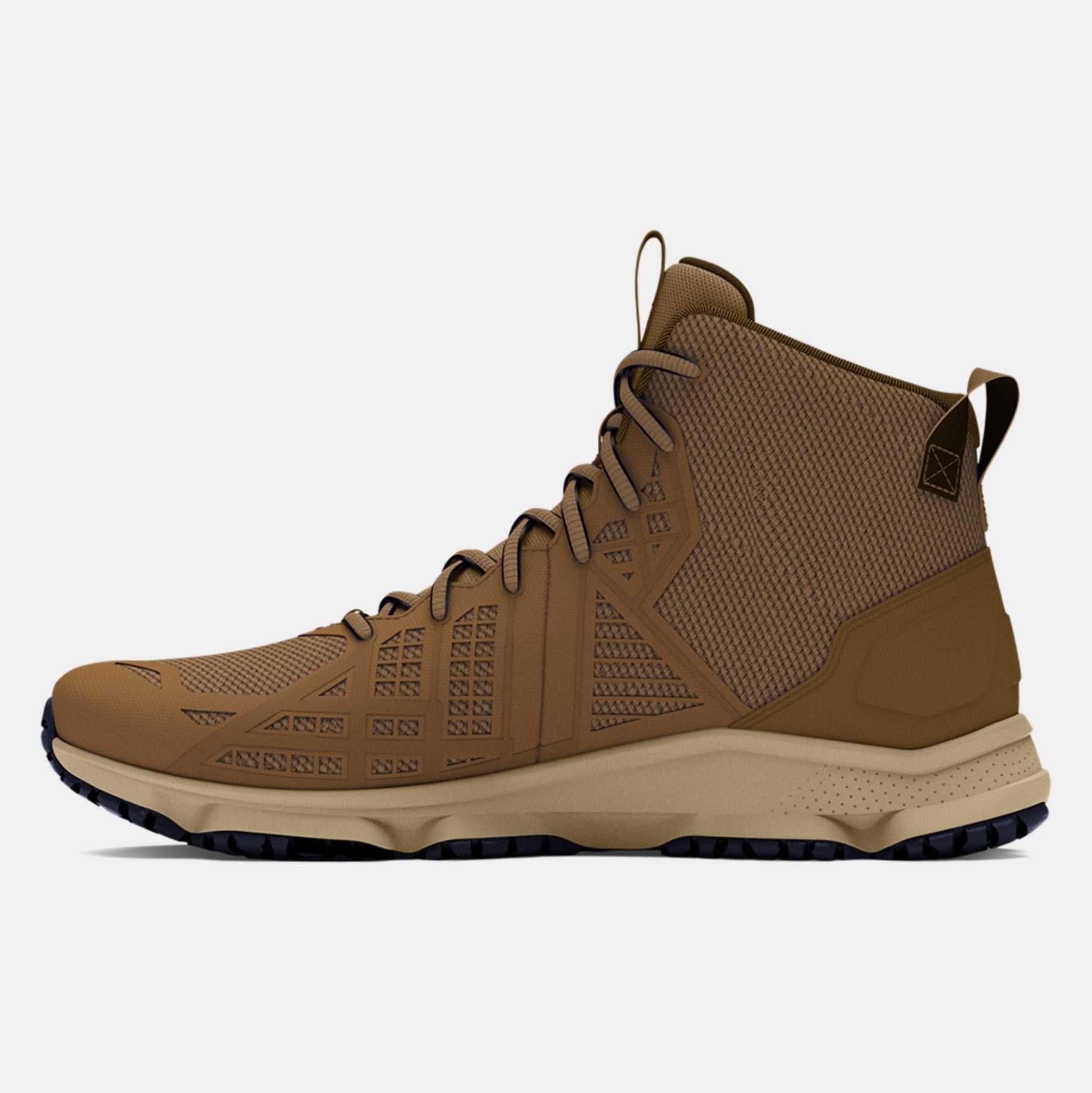 Brown high-top sneaker on a white background