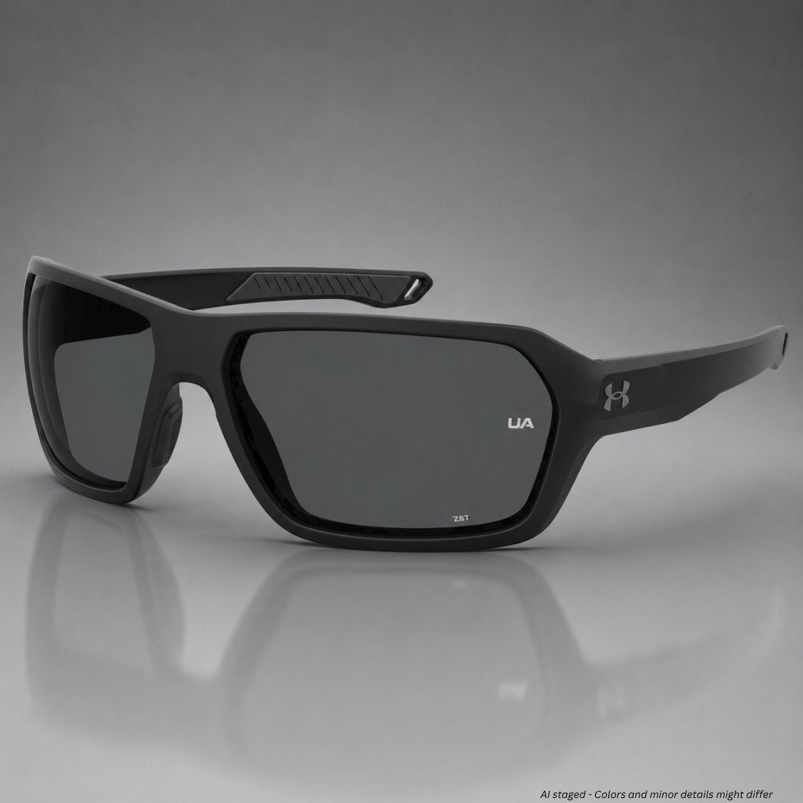Under Armour UA Recon ANSI Z87.1 matte black TR90 frame with gray polycarbonate lenses