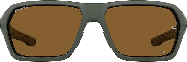 Under Armour UA Recon ANSI Z87.1 sport sunglasses, rubber nose pad and bridge detail close-up