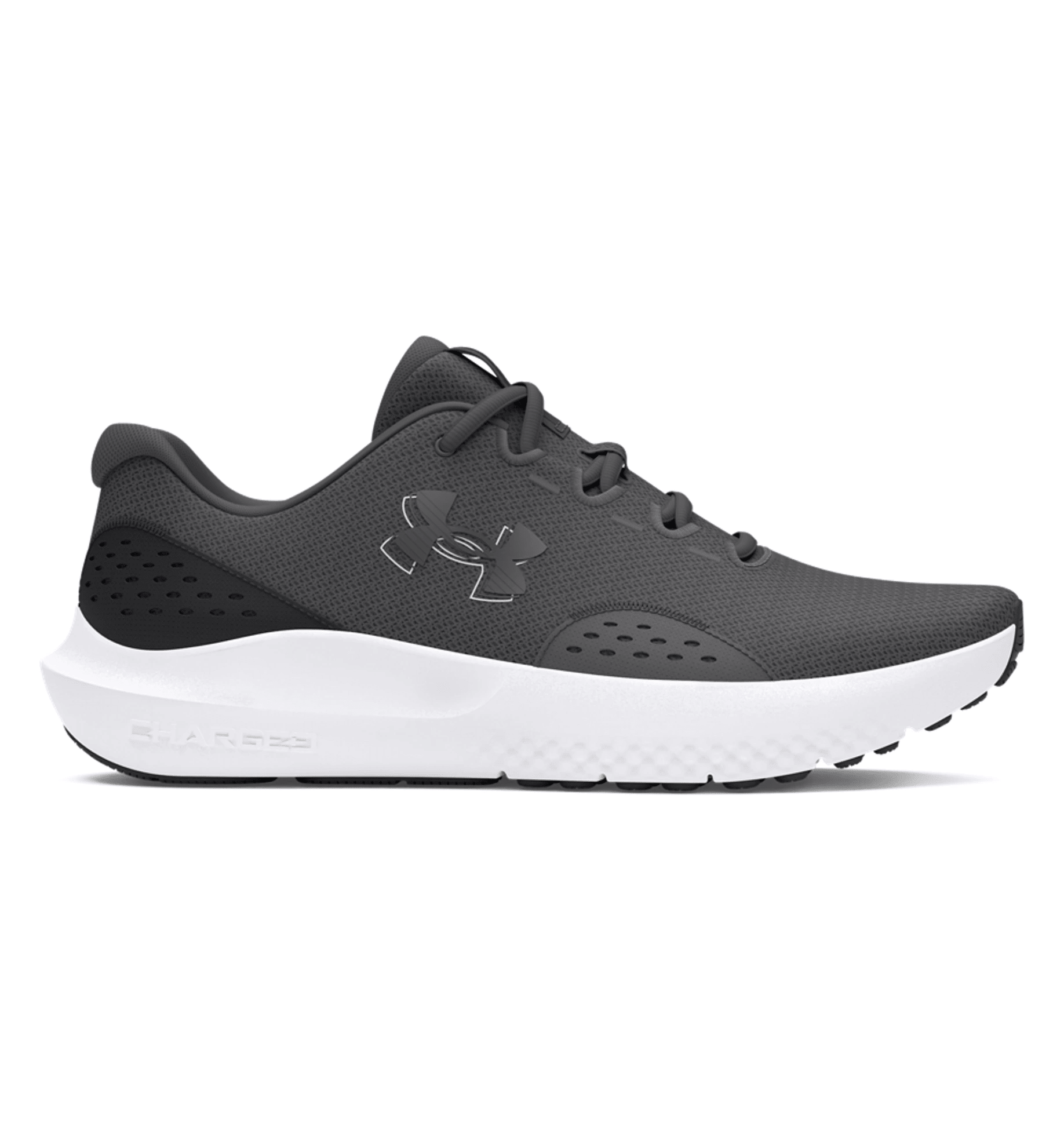 Under Armour UA Surge 4 Running Shoes in gray with breathable mesh upper and comfortable cushioning for optimal support.