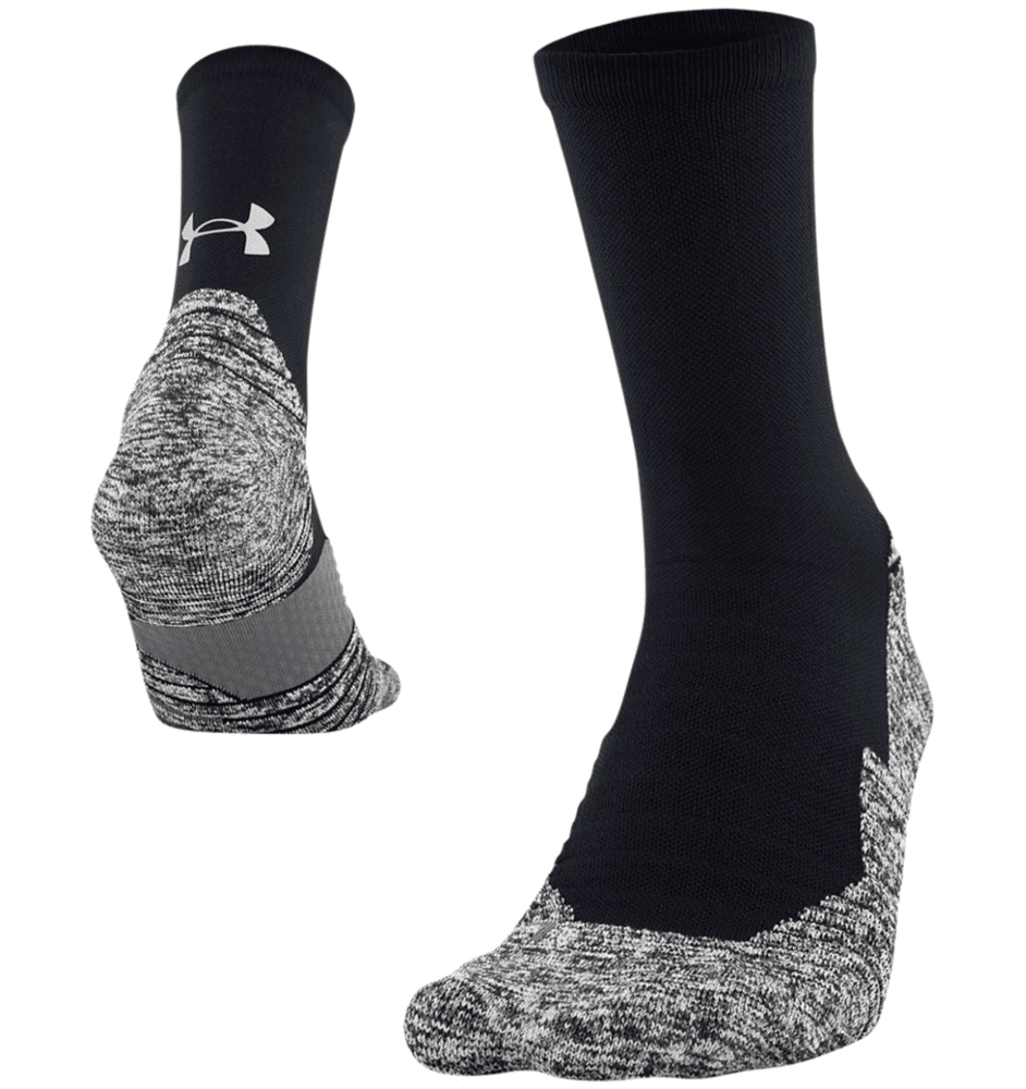 Under Armour UnisexRun Cushion Crew Socks – Black, L -