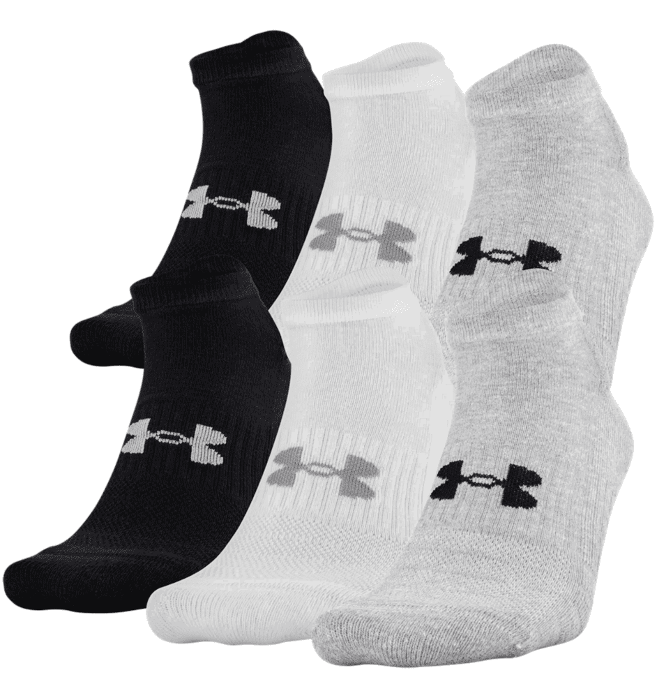 Under Armour UnisexTraining Cotton No Show 6-Pack Socks -