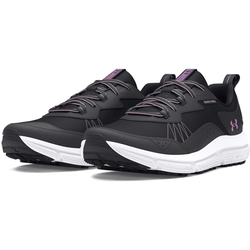 Under Armour Women's UA Charged Verssert Speckle 2 Running Shoes in black and purple with responsive cushioning and durable upper.