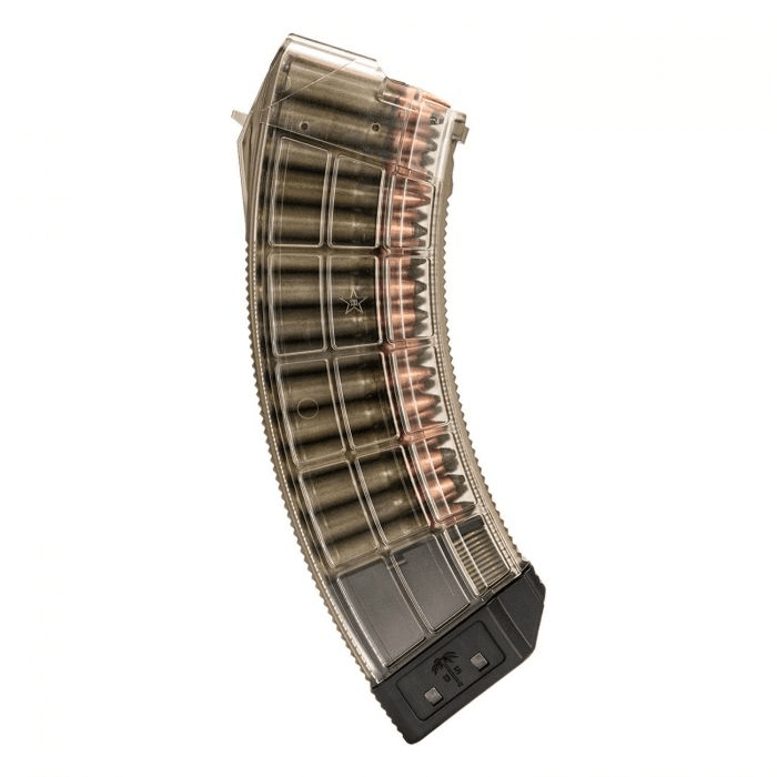 US Palm AK30R MA1120A clear polymer AK-47 magazine with black baseplate