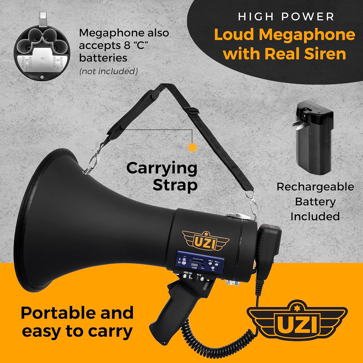 UZI 50 - Watt Megaphone UZI - MP - PRO - WCUniforms
