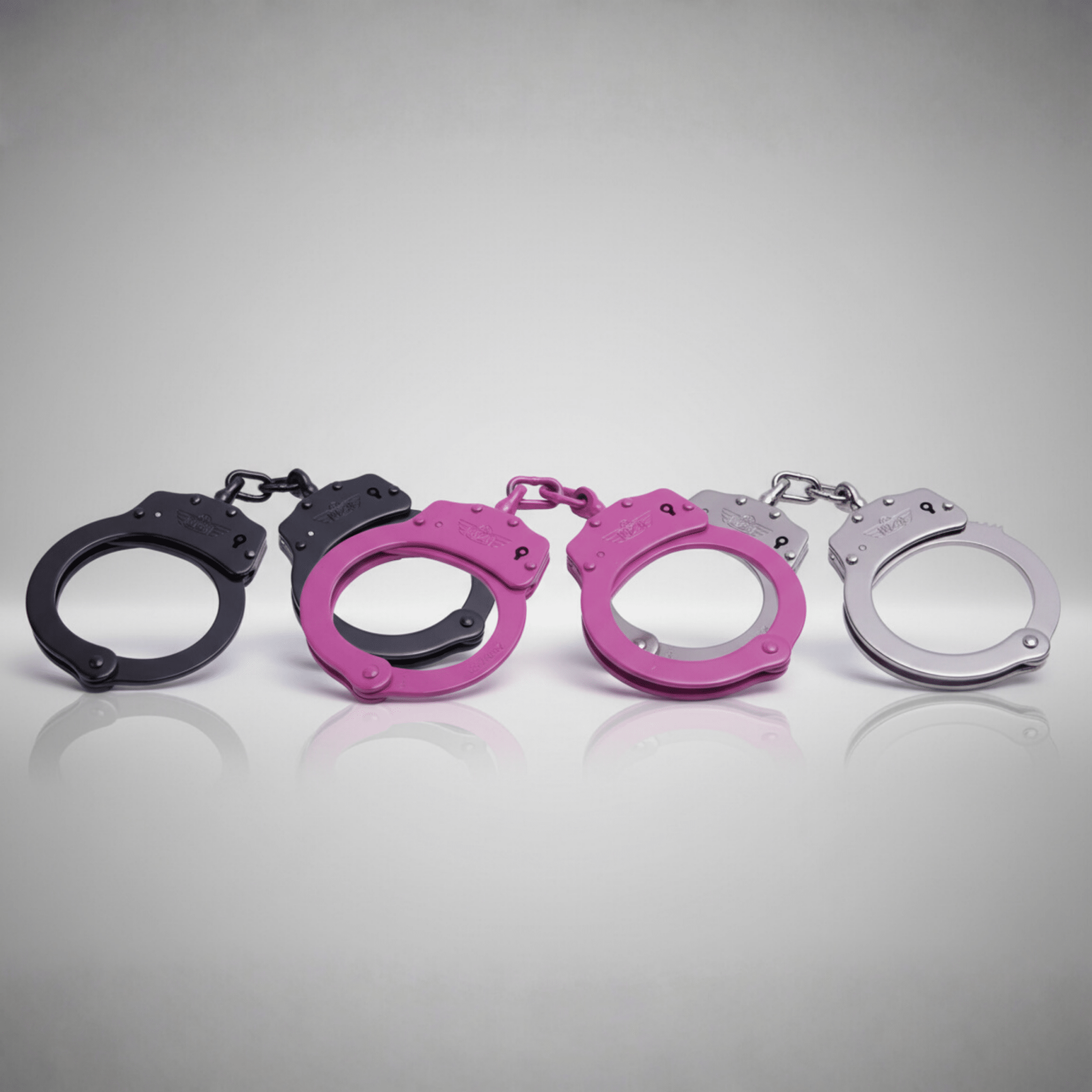 UZI High Tensile Stainless Steel Handcuffs UZI-HC-C (pink, black, or silver) - WCUniforms
