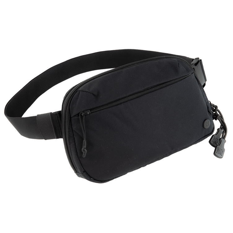 Vertx Everyday Fanny Pack in black, featuring a 2-way zipper and adjustable strap for secure off-body carry.